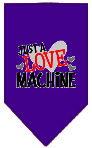 Love Machine Screen Print Bandana Purple Large